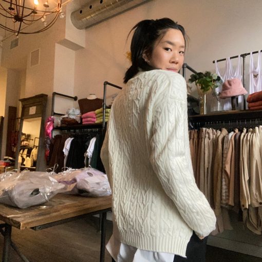 Luna Clothing FRANCES Crew Cable Knit Sweater