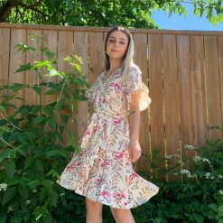 Risque KIKI Floral Wrap Belted Dress Clothing
