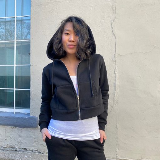 Luna GIRLFRIEND Crop Zip Hoodie Clothing