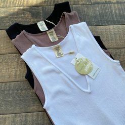 Coast To Coast Spring 2022 Collection Bamboo Rib Deep V Thong Bodysuit
