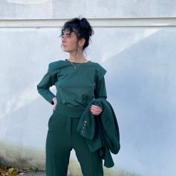 Luna PATTY Long Sleeve Shoulder Pad Top
