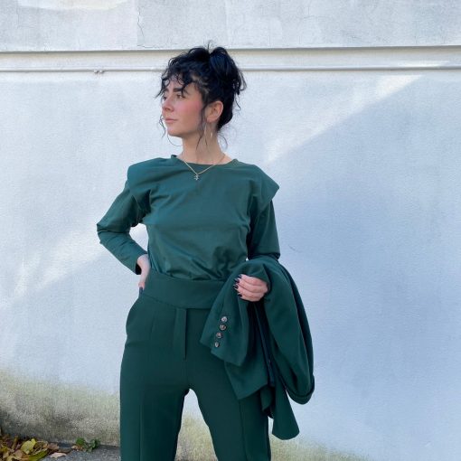Luna PATTY Long Sleeve Shoulder Pad Top