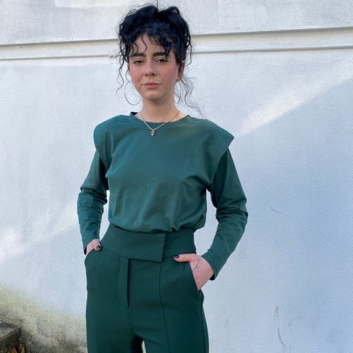 Luna PATTY Long Sleeve Shoulder Pad Top