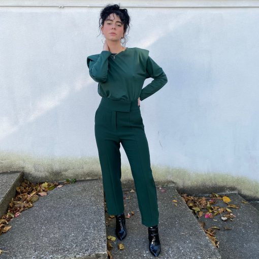 Luna PATTY Long Sleeve Shoulder Pad Top