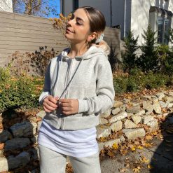 Luna GIRLFRIEND Crop Zip Hoodie Clothing