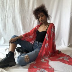 Luna Clothing ELSA Sheer Crane Kimono