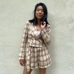 Risqué Clothing YARA Plaid Crop Jacket