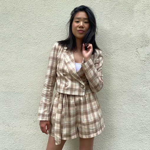 Risqué Clothing YARA Plaid Crop Jacket