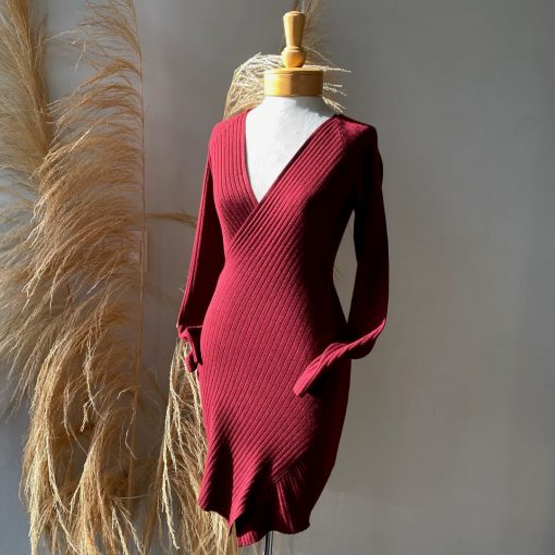 Risque LILLY Faux Wrap Knit Dress