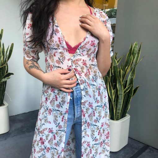 Risque REESE Sheer Floral Kimono Clothing