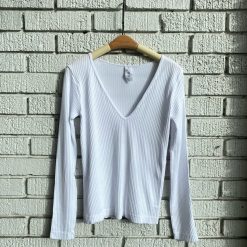 Coast To Coast JOI Ribbed Deep V-Neck Top