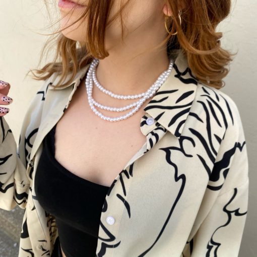 Risqué Clothing Triple Layer Pearl Necklace Accessories