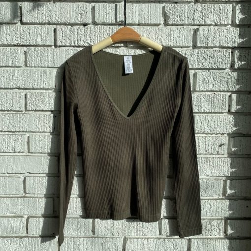 Coast To Coast JOI Ribbed Deep V-Neck Top