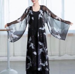 Luna Clothing ELSA Sheer Crane Kimono