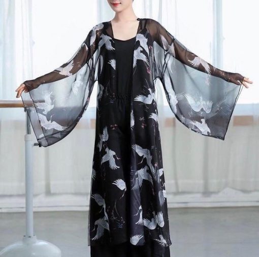 Luna Clothing ELSA Sheer Crane Kimono