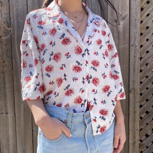 Risque OTTI Button Down Floral Top