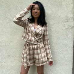 Risqué Clothing YARA Plaid Crop Jacket