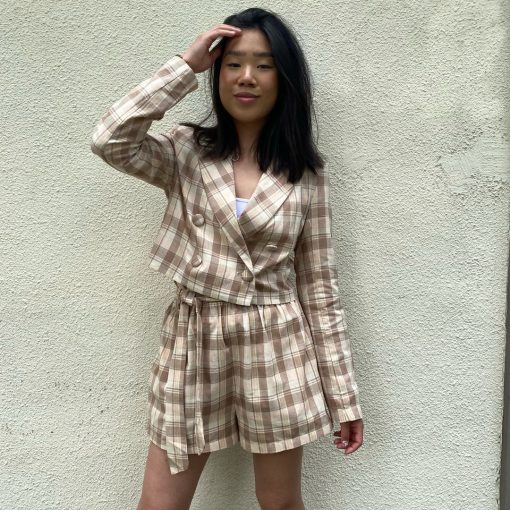 Risqué Clothing YARA Plaid Crop Jacket