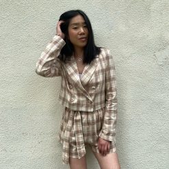 Risqué Clothing YARA Plaid Crop Jacket